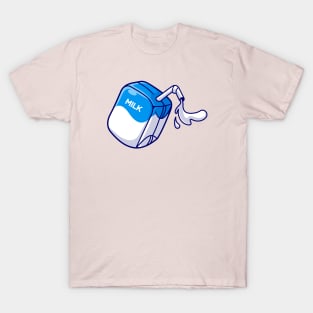 Floating Milk Spilled Cartoon T-Shirt